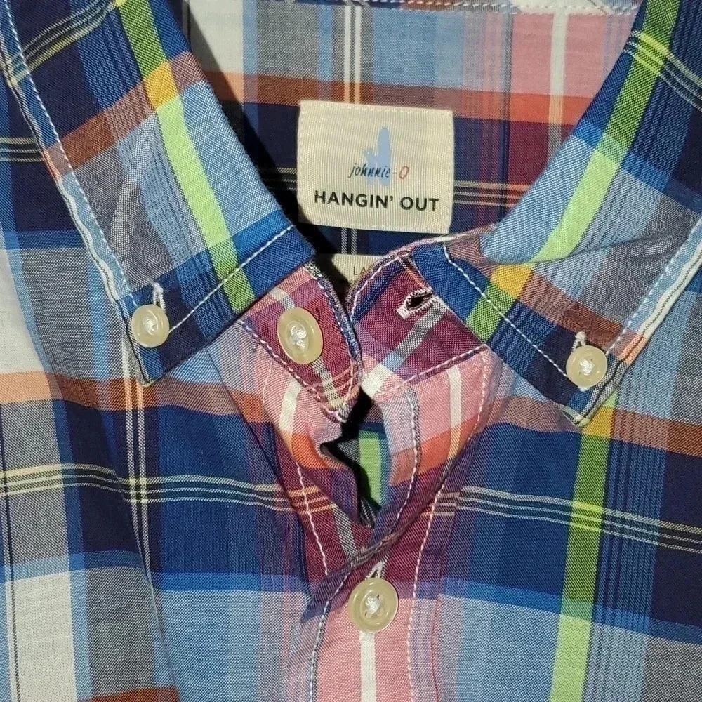 Men's Johnnie-O Hangin' Out Button Down Long-sleeved Size L Color Wake - Picture 12 of 15